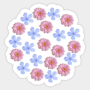 Pink Gerbera and Blue Floral Group Sticker